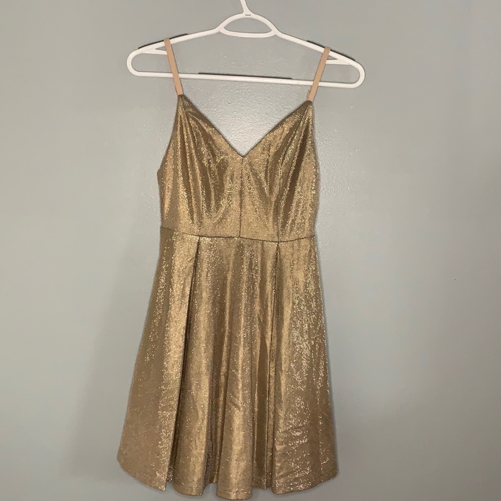 Lulu’s Rose Gold Skater Dress